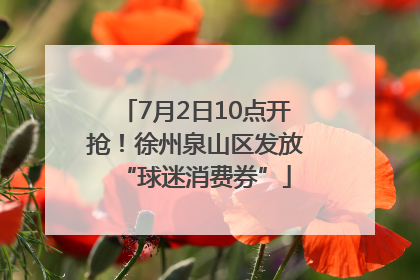 7月2日10点开抢！徐州泉山区发放“球迷消费券”
