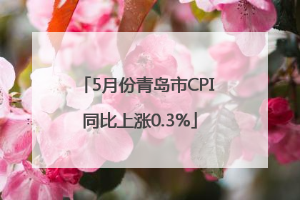 5月份青岛市CPI同比上涨0.3%