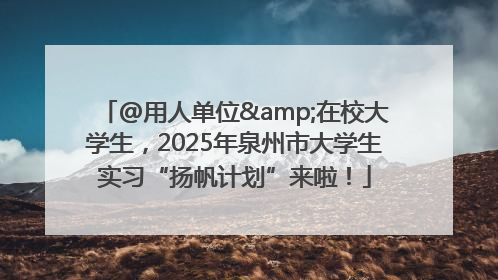 @用人单位&在校大学生，2025年泉州市大学生实习“扬帆计划”来啦！